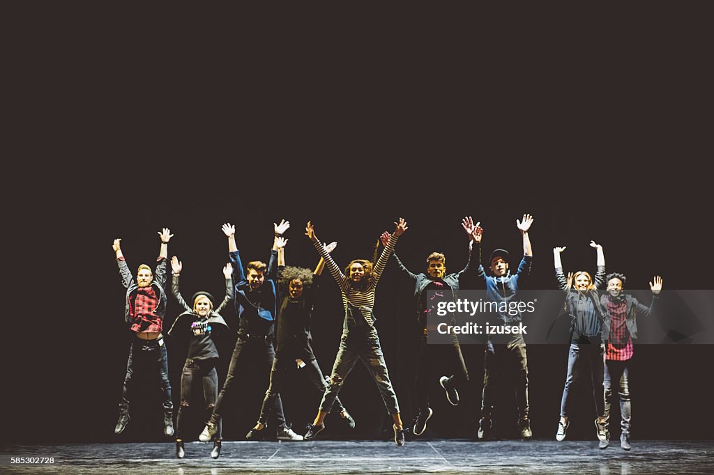 Group of young performers on the stage