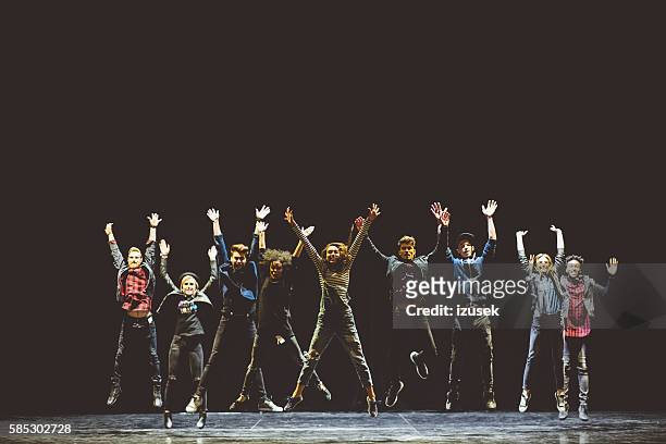 group of young performers on the stage - scenkonstevenemang bildbanksfoton och bilder