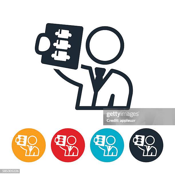 doctor reviewing x-ray icon - surgeon stock illustrations