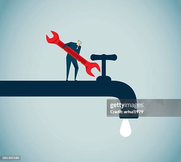 fix  - wasser oder zapfhahn stock-grafiken, -clipart, -cartoons und -symbole