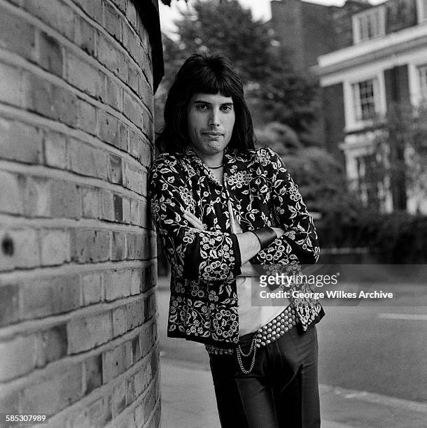 August 1973: British singer and songwriter Freddie Mercury , lead vocalist of the rock band Queen.