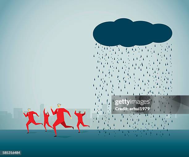 run away - severe weather alert stock illustrations