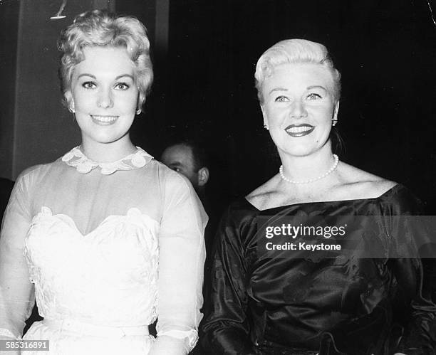 Dancer Ginger Rogers and actress Kim Novak attending the Cannes Film Festival, France, circa 1956.
