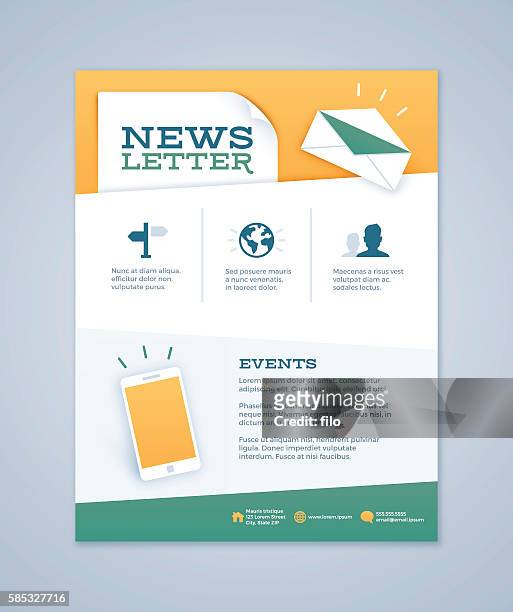 newsletter design - brochure template design stock-grafiken, -clipart, -cartoons und -symbole