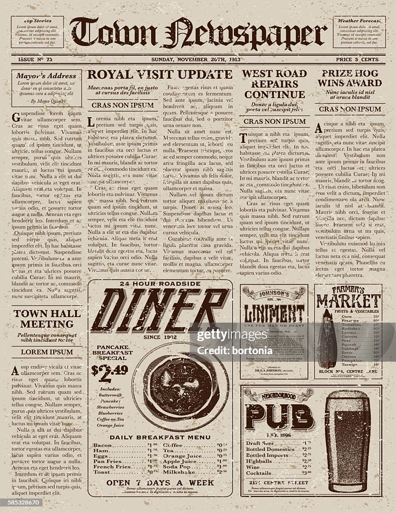 Vintage Victorian Style Newspaper Design Template HighRes Vector Vintage Victorian Style Newspaper Design Template HighRes Vector