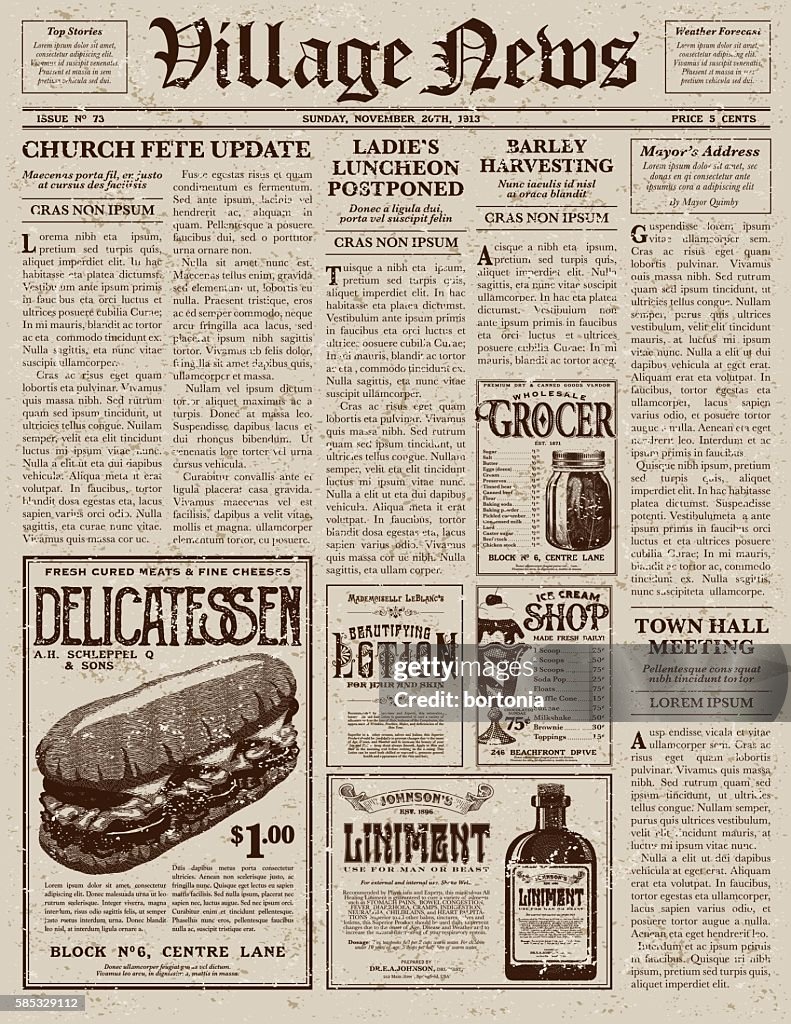 Vintage Victorian Style Newspaper Design Template HighRes Vector Vintage Victorian Style Newspaper Design Template HighRes Vector