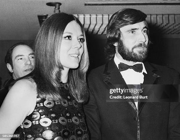 Actors Diana Rigg and George Lazenby at the premiere of the new James Bond film 'On Her Majesty's Secret Service' at the Odeon Theatre in Leicester...