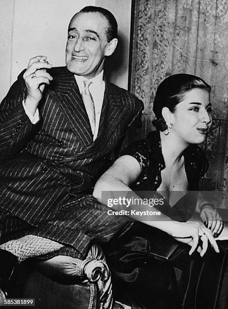 French comedian Toto and his wife, actress Franca Faldini, relaxing together, March 8th 1952.