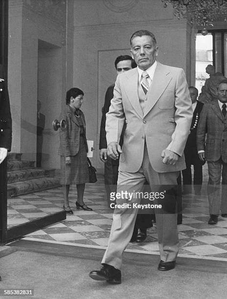 Omar Torrijos, Military Leader of Panama, pictured outside the Elysee Palace in Paris, circa 1970.