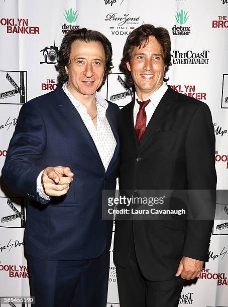 Federico Castelluccio and Tim Starnes attend "The Brooklyn Banker" New York Premiere at SVA Theatre on August 2, 2016 in New York City.