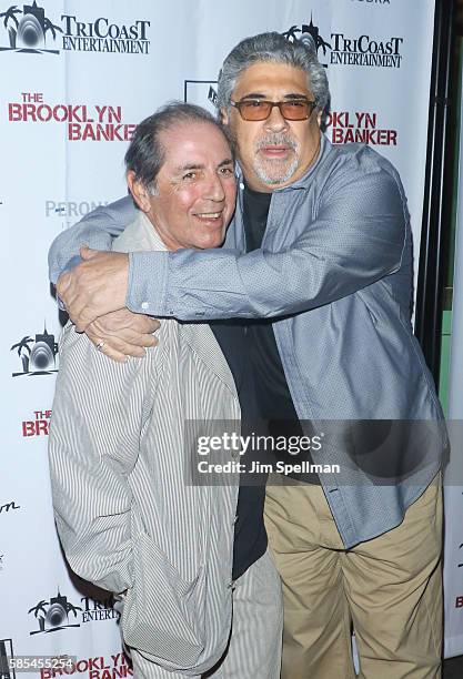 Actors David Proval and Vincent Pastore attend the "The Brooklyn Banker" New York premiere at SVA Theatre on August 2, 2016 in New York City.