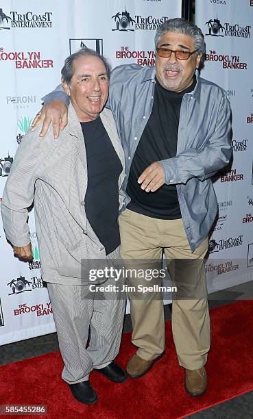 Actors David Proval and Vincent Pastore attend the "The Brooklyn Banker" New York premiere at SVA Theatre on August 2, 2016 in New York City.