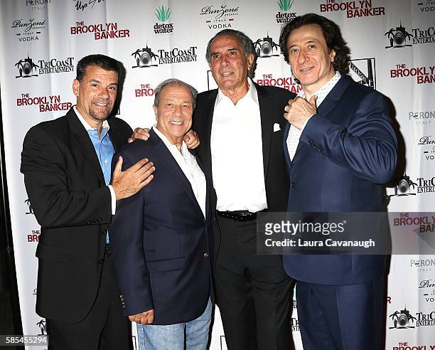 John Bianco, Arthur Nascarella, Artie Pasquale and Federico Castelluccio attend "The Brooklyn Banker" New York Premiere at SVA Theatre on August 2,...