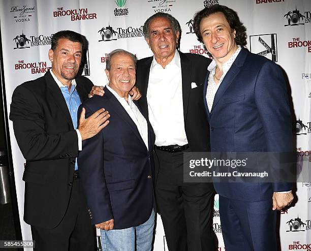 John Bianco, Arthur Nascarella, Artie Pasquale and Federico Castelluccio attend "The Brooklyn Banker" New York Premiere at SVA Theatre on August 2,...