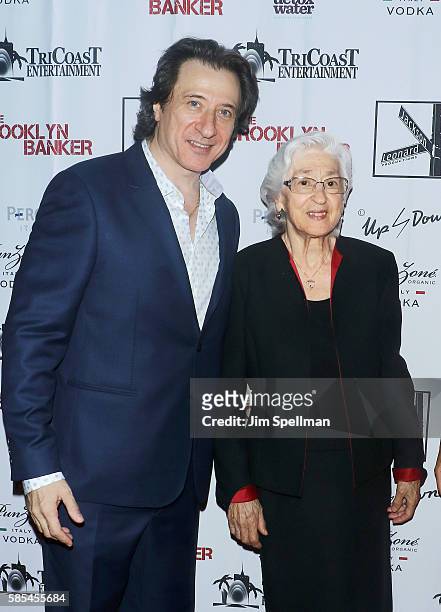 Actor/director Federico Castelluccio and his mother attend the "The Brooklyn Banker" New York premiere at SVA Theatre on August 2, 2016 in New York...