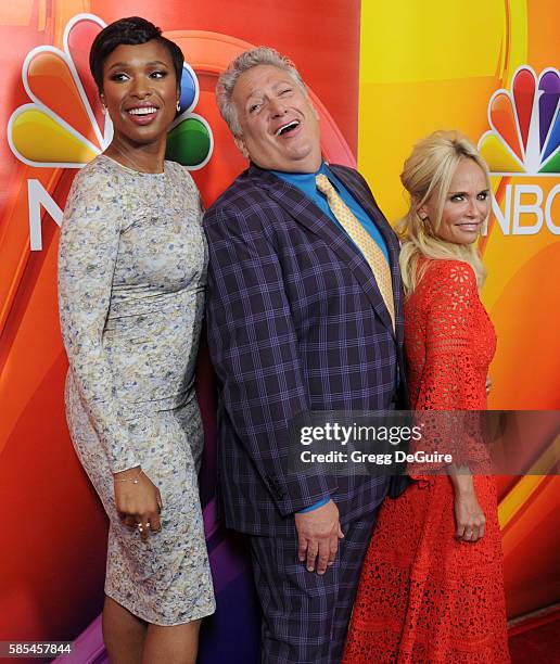 Actors Jennifer Hudson, Harvey Fierstein and Kristin Chenoweth arrive at the 2016 Summer TCA Tour - NBCUniversal Press Tour Day 1 at The Beverly...