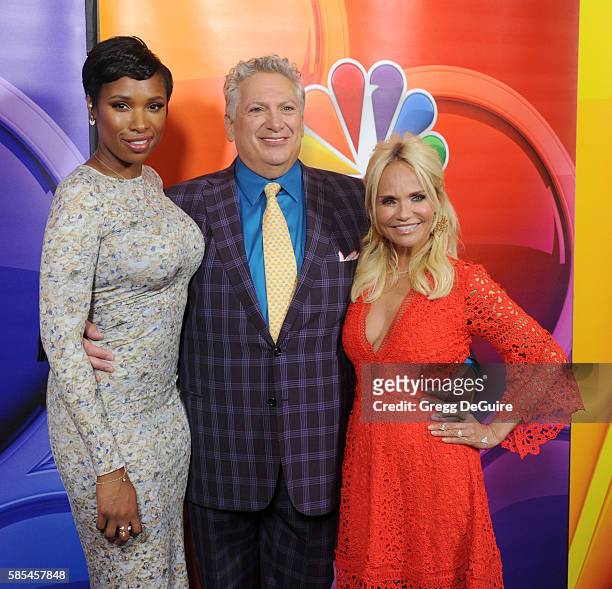 Actors Jennifer Hudson, Harvey Fierstein and Kristin Chenoweth arrive at the 2016 Summer TCA Tour - NBCUniversal Press Tour Day 1 at The Beverly...