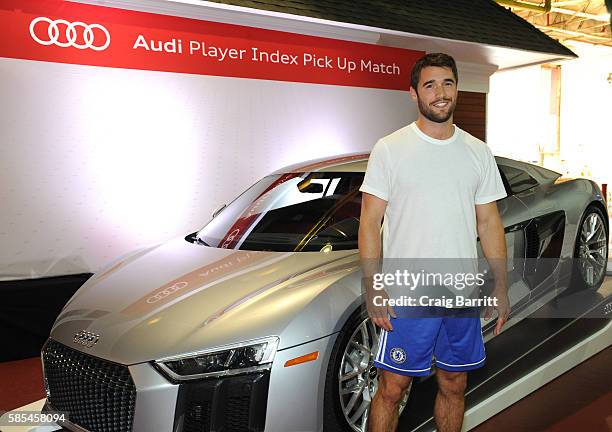 Actor Josh Bowman poses before the Audi Player Index Pick-Up Match at Chelsea Piers on August 2, 2016 in New York City.