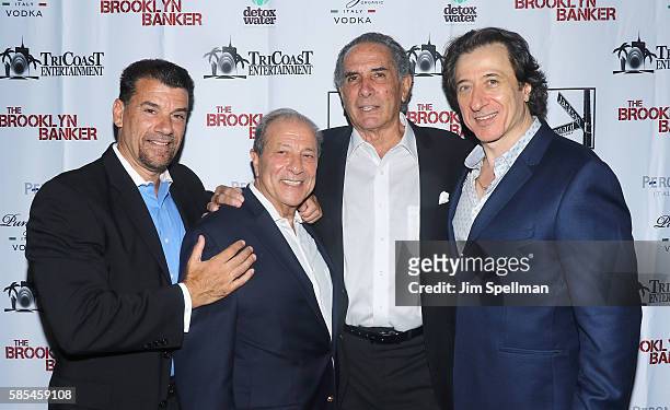 Producer John Bianco, actors Dan Grimaldi, Artie Pasquale and actor/director Federico Castelluccio attend the "The Brooklyn Banker" New York premiere...
