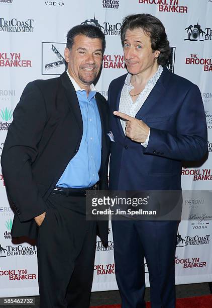 Producer John Bianco and actor/director Federico Castelluccio attend the "The Brooklyn Banker" New York premiere at SVA Theatre on August 2, 2016 in...