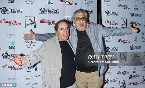 Actors David Proval and Vincent Pastore attend the "The Brooklyn Banker" New York premiere at SVA Theatre on August 2, 2016 in New York City.