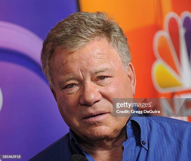Actor William Shatner arrives at the 2016 Summer TCA Tour - NBCUniversal Press Tour Day 1 at The Beverly Hilton Hotel on August 2, 2016 in Beverly...