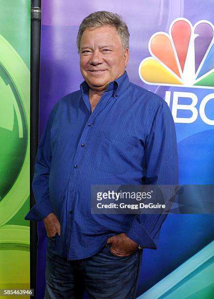 Actor William Shatner arrives at the 2016 Summer TCA Tour - NBCUniversal Press Tour Day 1 at The Beverly Hilton Hotel on August 2, 2016 in Beverly...