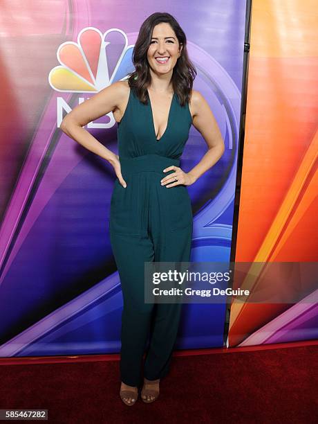 Actress D'Arcy Carden arrives at the 2016 Summer TCA Tour - NBCUniversal Press Tour Day 1 at The Beverly Hilton Hotel on August 2, 2016 in Beverly...