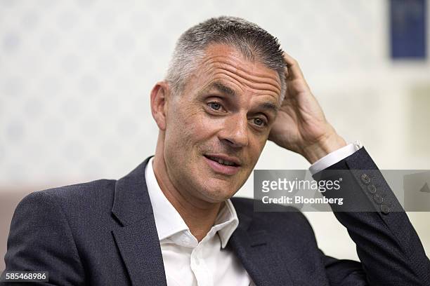 Tim Davie, chief executive officer of BBC Worldwide Ltd., speaks during an interview in London, U.K., on Thursday, July 21, 2016. Last year, BBC...