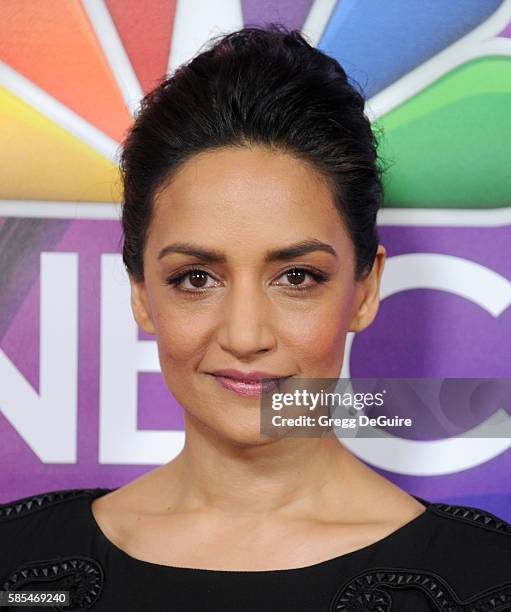 Actress Archie Panjabi arrives at the 2016 Summer TCA Tour - NBCUniversal Press Tour Day 1 at The Beverly Hilton Hotel on August 2, 2016 in Beverly...