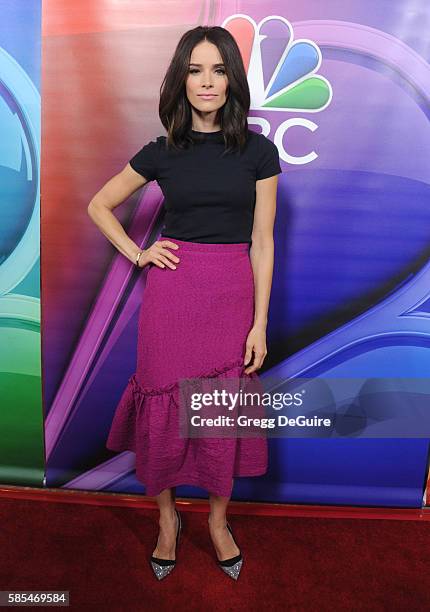 Actress Abigail Spencer arrives at the 2016 Summer TCA Tour - NBCUniversal Press Tour Day 1 at The Beverly Hilton Hotel on August 2, 2016 in Beverly...