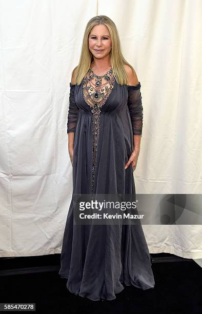 Barbra Streisand poses backstage during the tour opener for "Barbra - The Music... The Mem'ries... The Magic!" at Staples Center on August 2, 2016 in...
