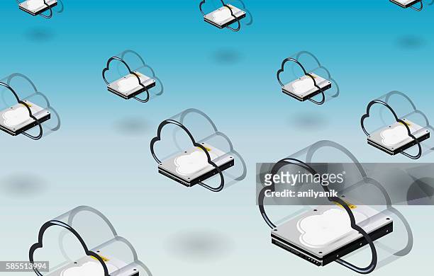illustrazioni stock, clip art, cartoni animati e icone di tendenza di il cloud computing - anilyanik