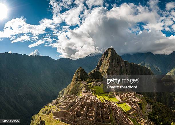 machu picchu in peru - unesco organised group stock pictures, royalty-free photos & images