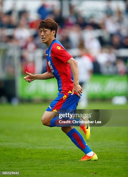 Lee Chung-Yong of Crystal Palace in action during the Pre Season Friendly match between Bromley Town FC and Crystal Palace at Hayes Lane on August 2,...