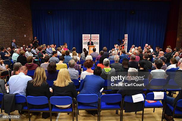 Owen Smith, candidate for leadership of the U.K opposition Labour party, delivers a speech setting out policy proposals to create fairness in the...