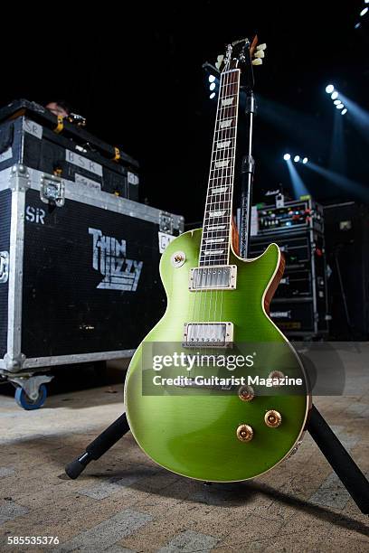 Custom Gibson Les Paul Standard electric guitar belonging to American musician Damon Johnson, guitarist with hard rock group Black Star Riders,...
