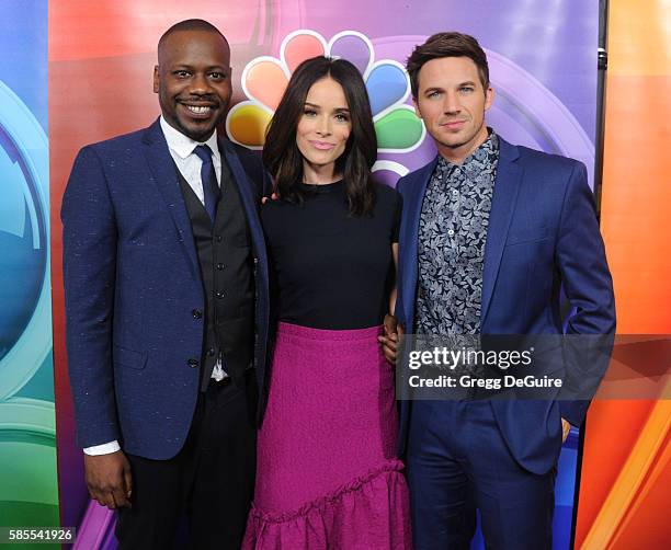 Actors Malcolm Barrett, Abigail Spencer and Matt Lanter arrive at the 2016 Summer TCA Tour - NBCUniversal Press Tour Day 1 at The Beverly Hilton...