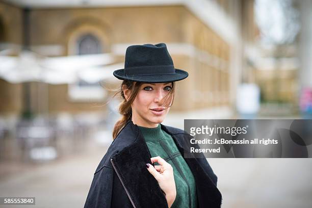 portrait of a trendy woman - jc bonassin stock pictures, royalty-free photos & images
