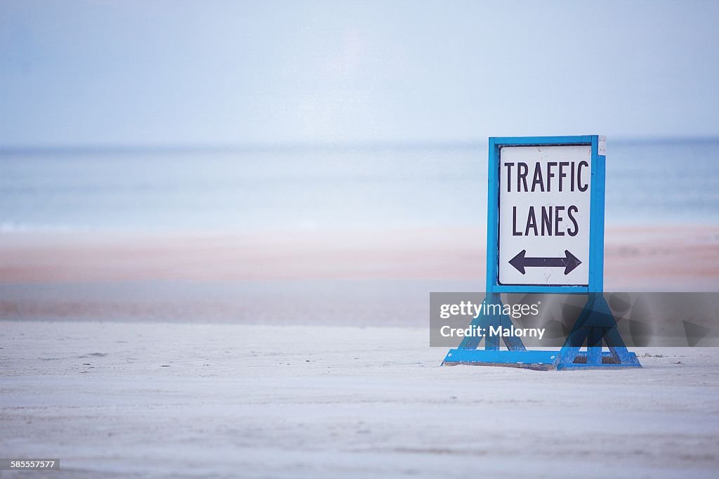 Daytona Beach. Traffic lanes for cars on beach