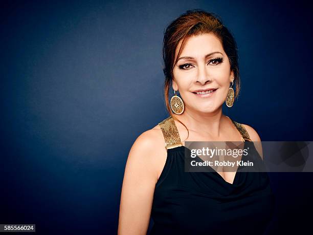 Marina Sirtis is photographed at the Hallmark Channel Summer 2016 TCA's on July 27, 2016 in Los Angeles, California.