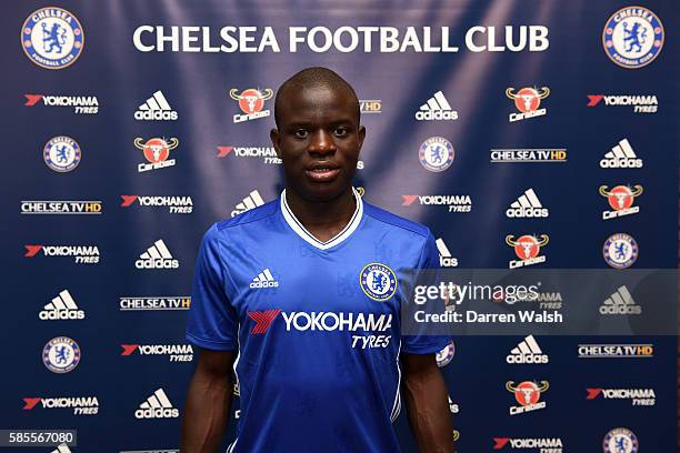 Chelsea's new signing N'Golo Kante poses for a photo during the club's pre-season US tour at Loews Hotel on August 3, 2016 in Minneapolis, Minnesota.