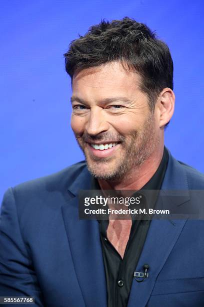 Host/executive producer Harry Connick Jr. Speaks onstage at the 'Harry' panel discussion during the NBCUniversal portion of the 2016 Television...
