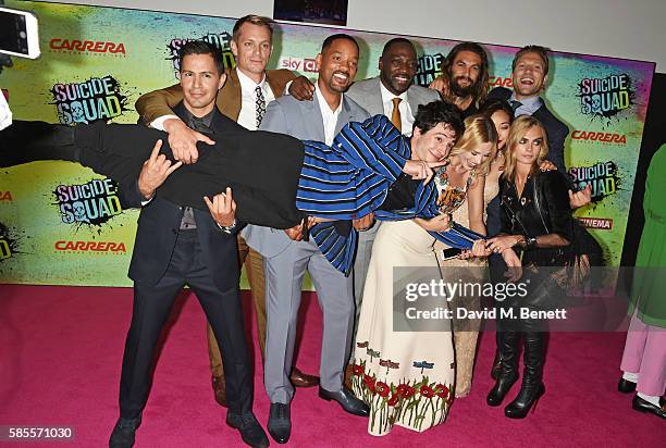 Jay Hernandez, Joel Kinnaman, Will Smith, Adewale Akinnuoye-Agbaje, Ezra Miller, Jason Momoa, Margot Robbie, Karen Fukuhara, Cara Delevingne and Jai...