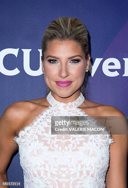 Personality Melanie Collins attends The 2016 NBCUniversal TCA Summer Tour Day 2, in Beverly Hills, California, on August 3, 2016. / AFP / VALERIE...