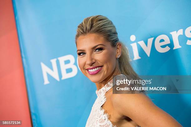 Personality Melanie Collins attends The 2016 NBCUniversal TCA Summer Tour Day 2, in Beverly Hills, California, on August 3, 2016. / AFP / VALERIE...