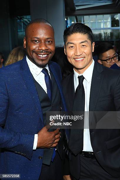 NBCUniversal Summer Press Tour, August 2, 2016 -- Party at BOA Steakhouse -- Pictured: Malcolm Barrett, "Timeless"; Brian Tee, "Chicago Med" --