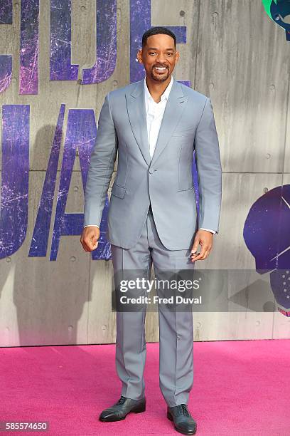 Will Smith attends the European Premiere of "Suicide Squad" at Odeon Leicester Square on August 3, 2016 in London, England.