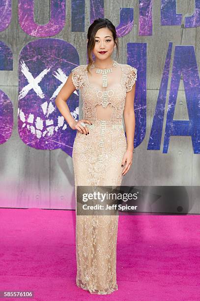 Karen Fukuhara attends the European Premiere of "Suicide Squad" at Odeon Leicester Square on August 3, 2016 in London, England.