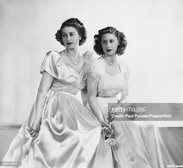 Portrait of Princess Elizabeth and her sister Princess Margaret , December 11th 1946.
